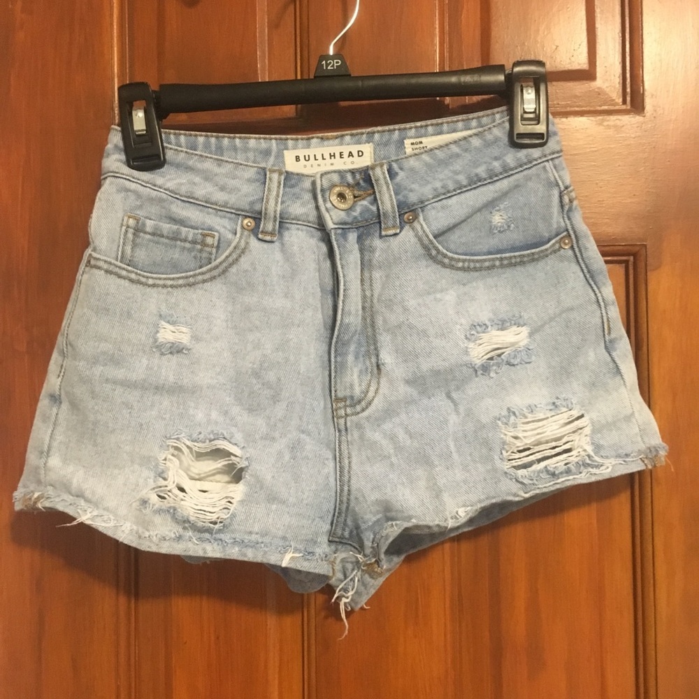 Bullhead high rise denim shorts